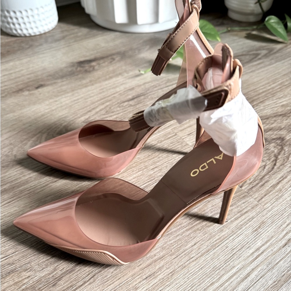 ALDO Nude Ankle Strap Heels
